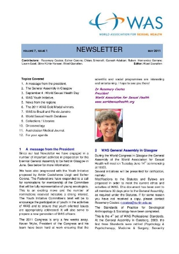 WAS newsletter [2011], 1 (May)