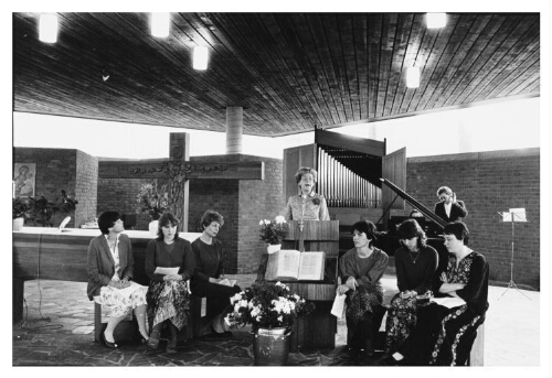 Vrouwendienst in de studentenkerk in Nijmegen. 1984