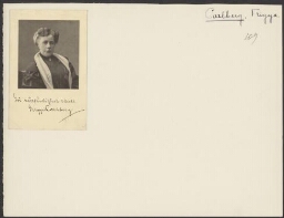 Portret van Frigga Carlberg (1851-1925), Zweeds schrijfster en feministe 191?