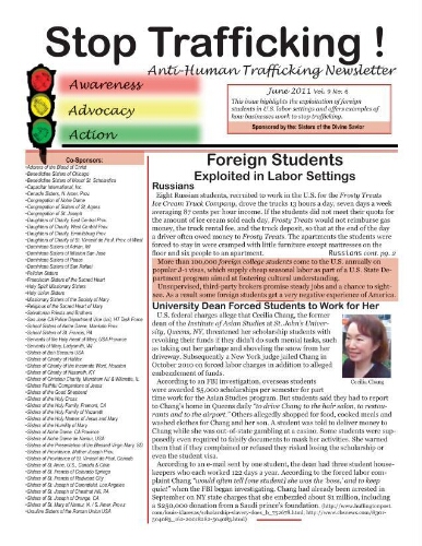 Stop trafficking! Anti-human trafficking newsletter [2011], 6 (June)