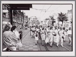 WSBZ (Was- Schoonmaak- Bad en Zweminrichtingen) demonstratie, van Westerkerk naar Stopera 1988