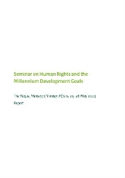 Seminar on human rights and the millennium development goals