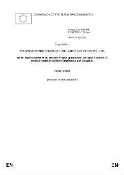 Proposal for a directive of the European Parliament and of the Council on the implementation of the principle of equal opportunities and equal treatment of men and women in matters of employment and occupation