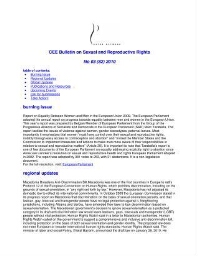 CEE Bulletin on sexual and reproductive rights [2010], 3 (82)