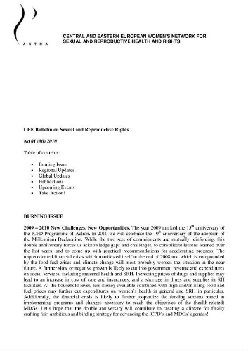 CEE Bulletin on sexual and reproductive rights [2010], 1 (80)