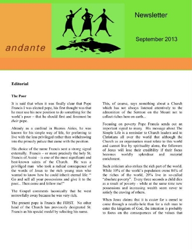 Andante newsletter [2013], September