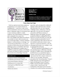 Women's Studies Section Newsletter [2010], 1 (Spring)