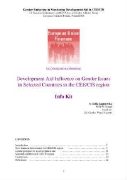 Development aid influence on gender issues in selected countries in the CEE/CIS region