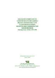 Emancipatiebeleid en gender mainstreaming bij het ministerie van Volksgezondheid, Ruimtelijke Ordening en Milieubeheer