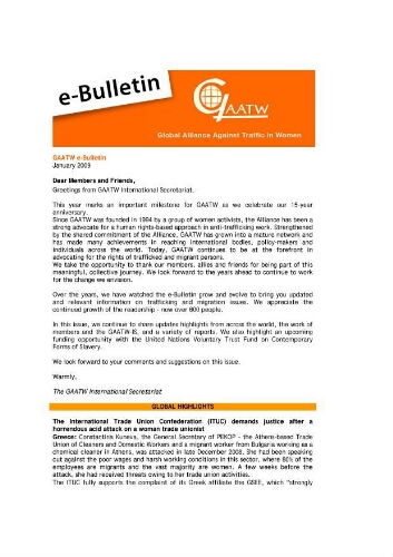 GAATW E-Bulletin [2009], Jan
