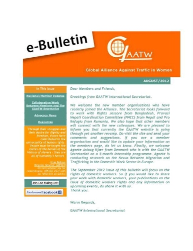 GAATW E-Bulletin [2012], August