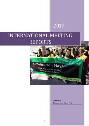 International meeting reports 2012