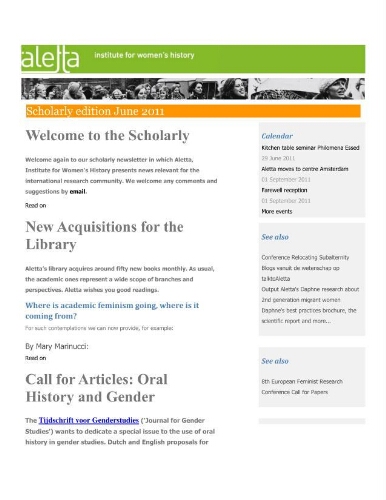 Scholarly Newsletter [2011], June