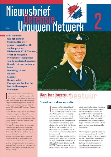 Nieuwsbrief Defensie Vrouwen Netwerk [2003], 2 (juli)