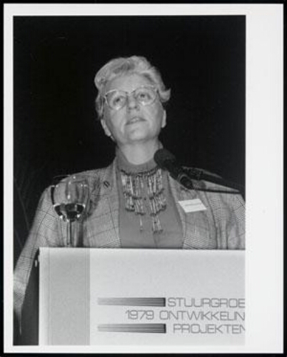 Jeltien Kraaijeveld-Wouters tijdens Stuurgroep Ontwikkelingsprojecten 1979 1979