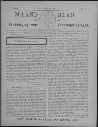 Maandblad van de Vereeniging voor Vrouwenkiesrecht  1912, jrg 16, no 11 [1912], 11