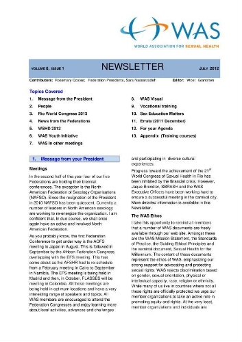 WAS newsletter [2012], 1 (July)