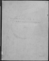 Maandblad van de Vereeniging voor Vrouwenkiesrecht  1916, jrg 20, no 1 [1916], 1