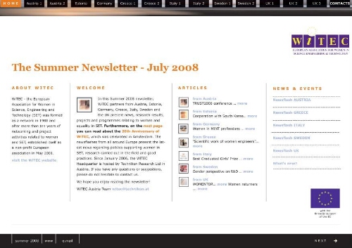 WiTEC newsletter [2008], Summer