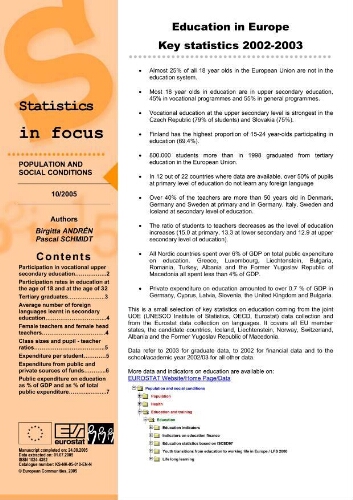 Statistics in focus [2005], 10